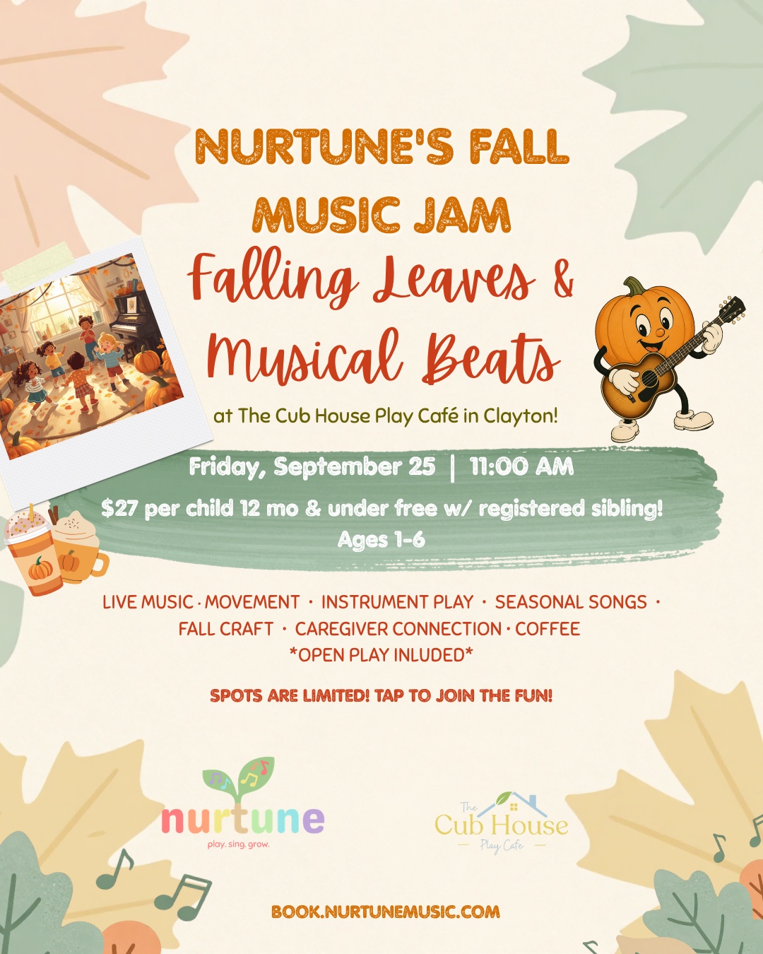 Nurtune’s Fall Music Jam: Falling Leaves & Musical Beats class